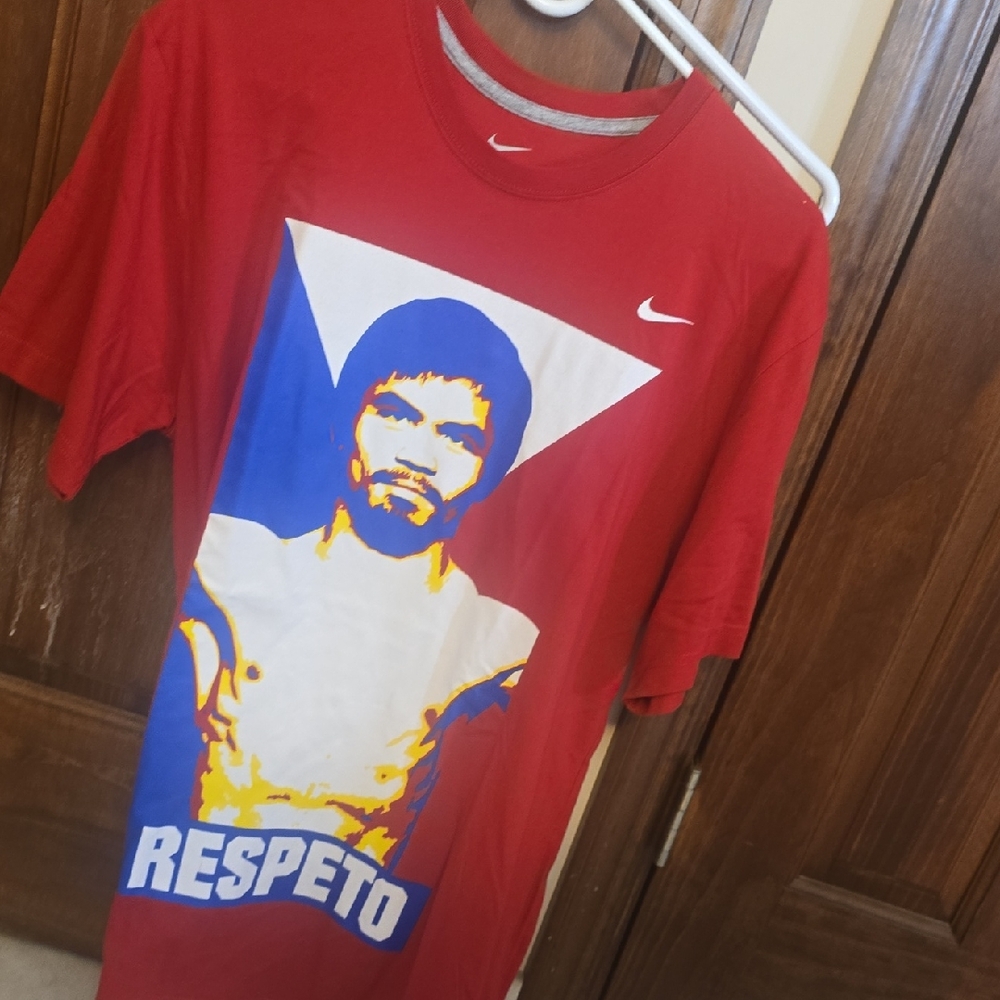 Nike Red Tee with Blue and White Graphic